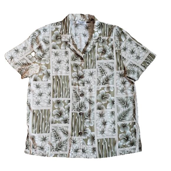 VTG Teddi Shirt Womens L Green Button Down Long Tailored Oversized Classic Crop - Picture 3 of 14